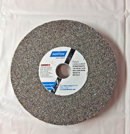 Norton Aluminum Oxide Bench Grinding Wheel 7x1x1 In 36 Grit Coarse 88275