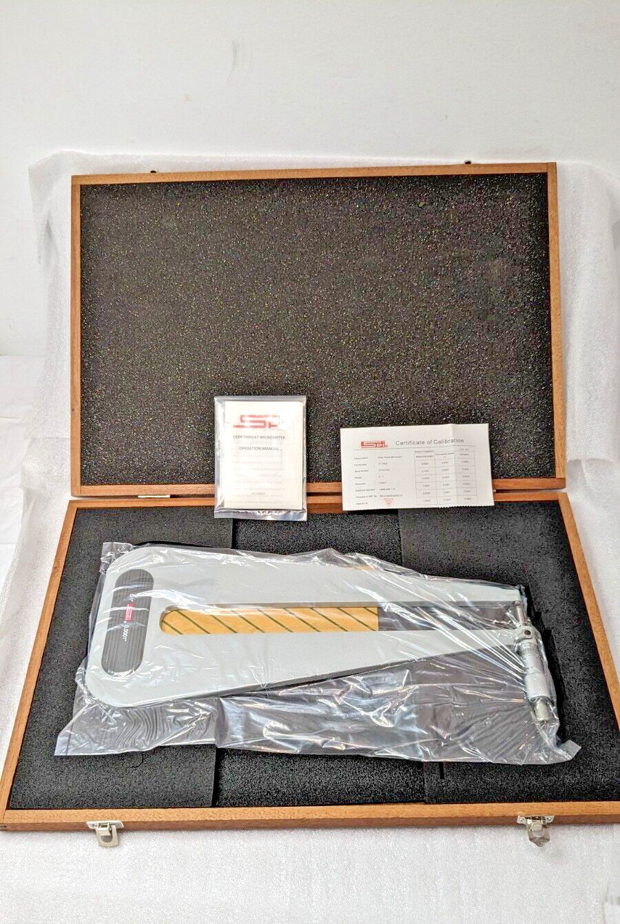 SPI Deep Throat Micrometer w/Cert 0-1" Range 0.0001" Graduation 17-776