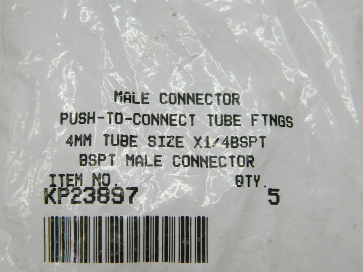 PARKER Push-To-Connect Tube to Male BSPT Tube Fitting 1/4" Thread Qty 5 KP23897
