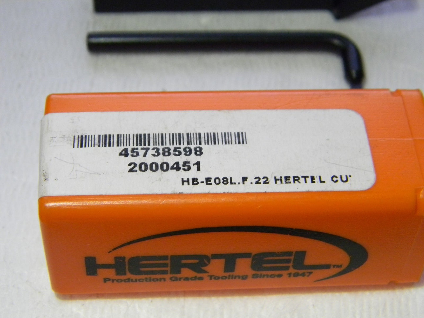 Hertel 1.18 Left Hand Cut Indexable Cutoff Toolholder  HB-E08L.F22 2000451