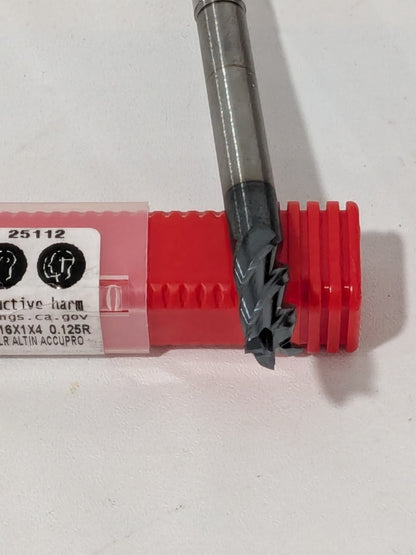 ACCUPRO Corner Radius End Mill: 5/16" Dia, 1" LOC, 4FL 08487829