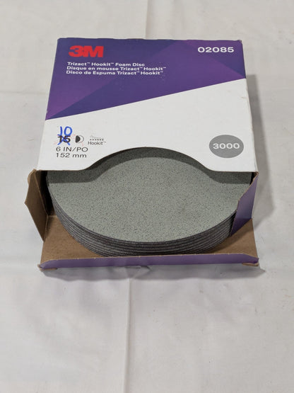 3M Trizact Hookit Foam Disc 6" P3000 Qty 10 02085