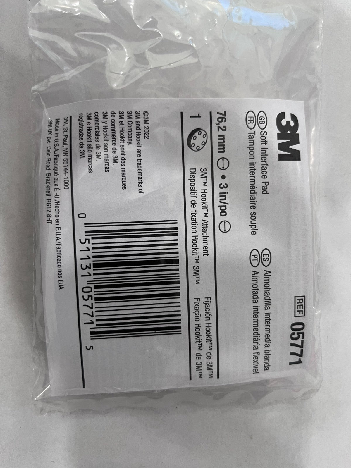 3M Disc Backing Pad: 3" Dia, Hook & Loop Soft Grade, 15000.000 Max RPM box of 10