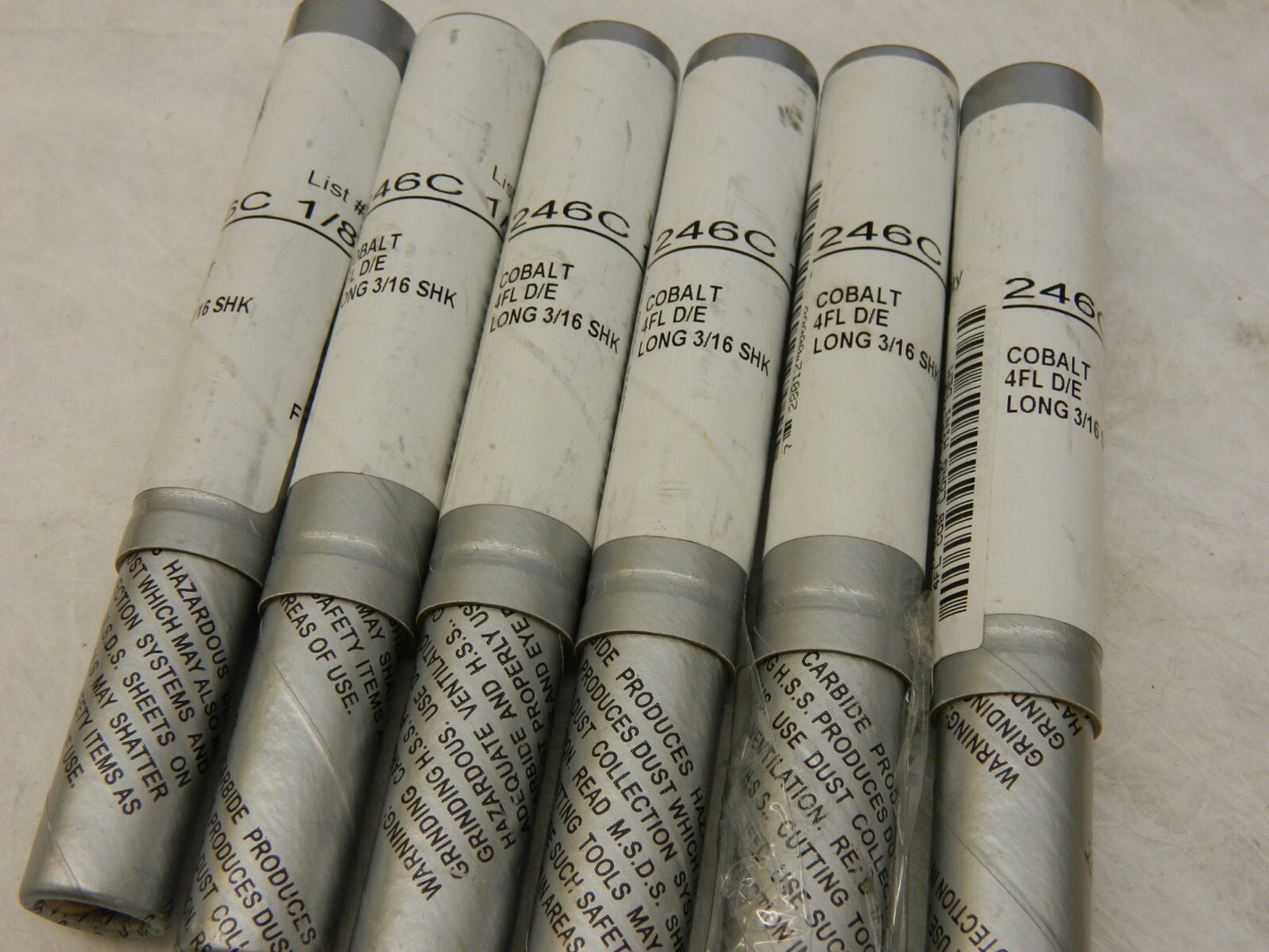 Square End Mill: 1/8   Dia 4FL cobalt QTY6 723-4344