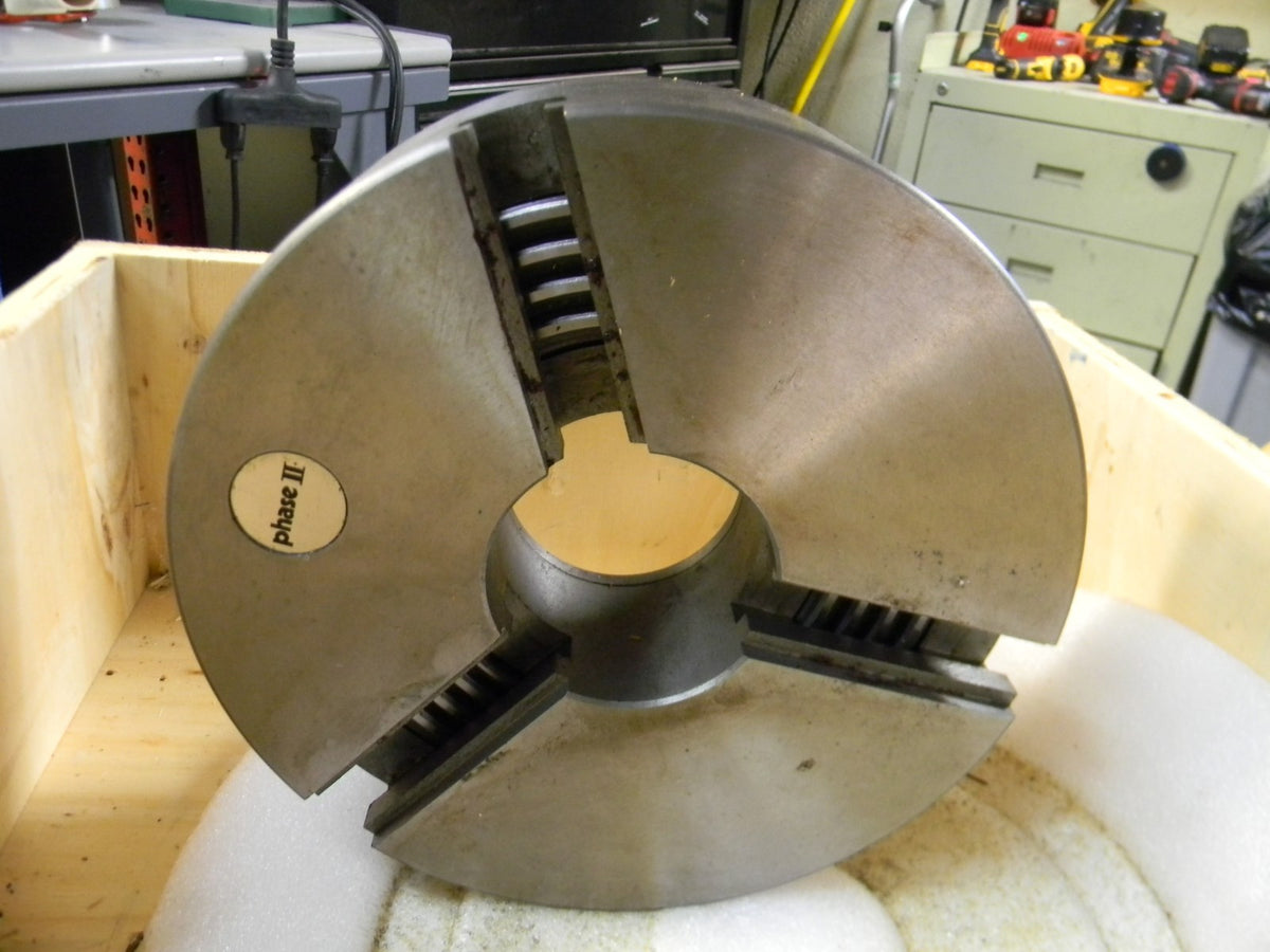 Phase II 10" dia 3-Jaw Self Centering Lathe Chuck Plain Back w/o Jaws 559-1