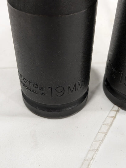 Proto Impact Socket: 3/4″ Drive, 19 mm Socket, Hex Drive Qty 2 J07519ML