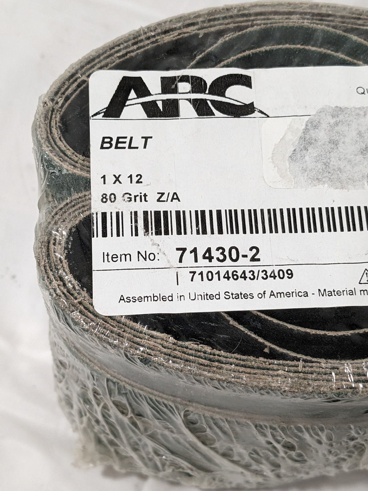 ARC Abrasives Belts 1" x 12" 80GRIT Zirconia Alumina Y-Weight Qty 50 7