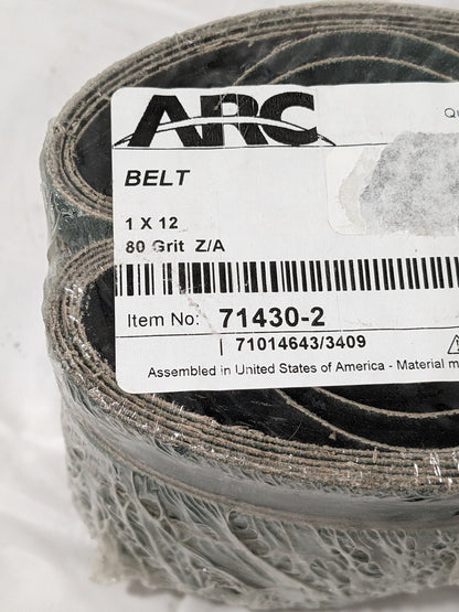 ARC Abrasives Belts 1" x 12" 80GRIT Zirconia Alumina Y-Weight Qty 50 7