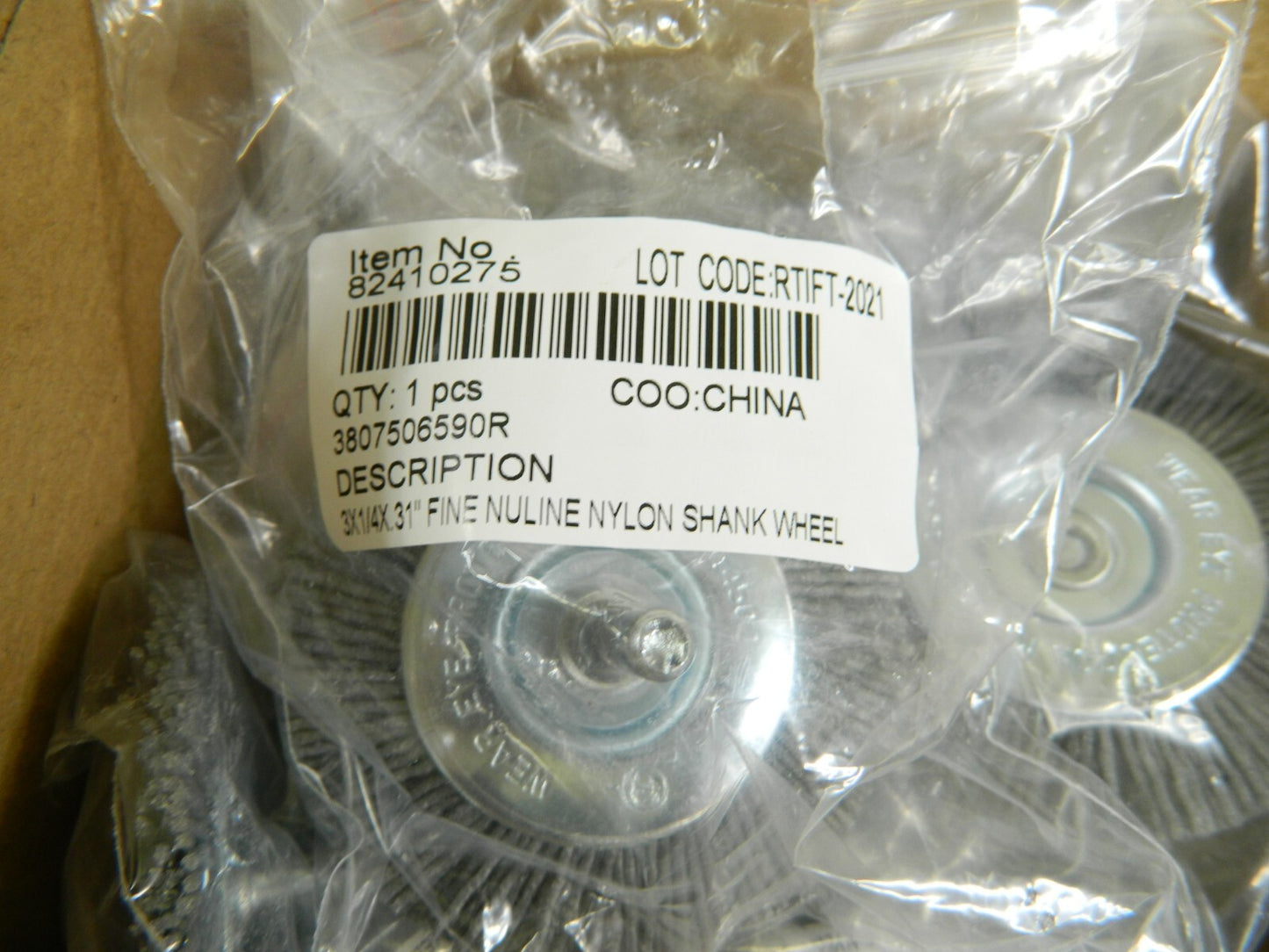 Wheel Brush: 3″ Wheel Dia, Crimped Nylon, 4,500 RPM Qty 11 3807506590R