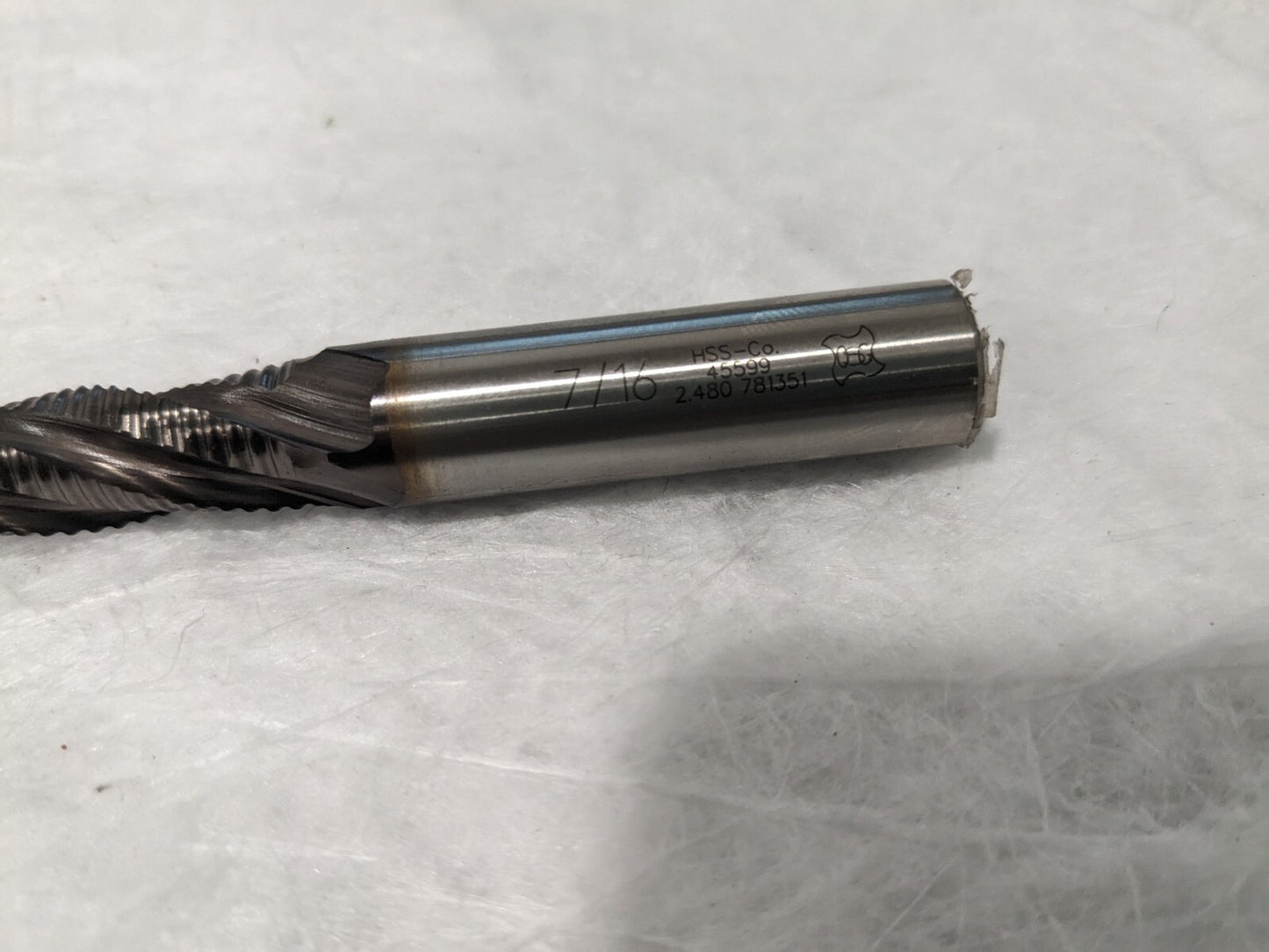 OSG Roughing End Mill: 7/16″ Dia, 4 Flutes, Single End, Cobalt 4559908