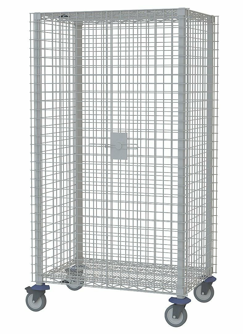Metro Steel Wire Security Cart 2-Shelf 900 lb. Cap 40 x 27 x 67 MQSEC53VE