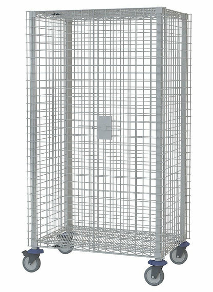 Metro Steel Wire Security Cart 2-Shelf 900 lb. Cap 40 x 27 x 67 MQSEC53VE