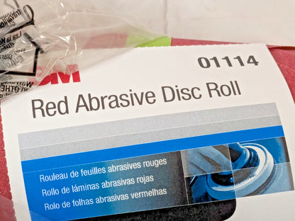 3M 6" Red Abrasive Disc Roll 01114 P120 Aluminum Oxide 7000119771