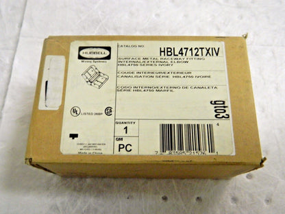 Hubbell 6.04" L x 4.59" H Wiring Device-Kellems Raceway Elbow End #HBL4712TXIV