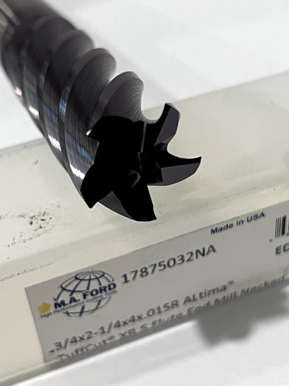 M.A. Ford TuffCut XR 5 Flute End Mill Necked 3/4x2-1/4x6x.015R ALtima 18014