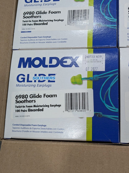 Moldex Earplugs: 31.00 dB, Foam, Bell, Push-In, Uncorded Case of 400 6980