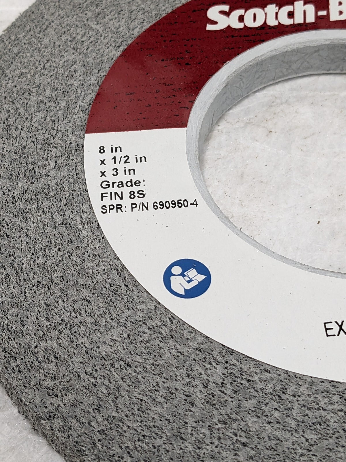 3M EX2 Deburring Wheel, 8 in x 1/2 in x 3 in 8S FIN, 7010366637