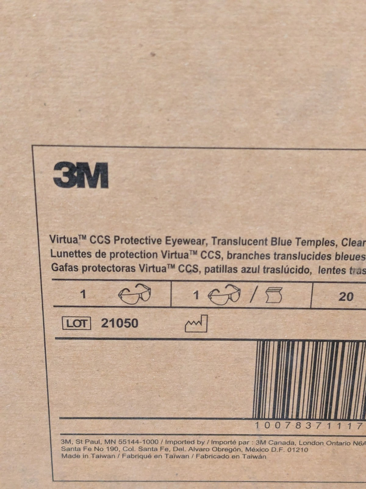 (20) 3M Safety Glasses: Anti-Fog & Scratch-Resistant, Polycarbonate 7010340677