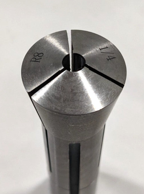 R8 Round Collet  1/4" Bore  7/16-20 Drawbar Thread  Steel  231-4716