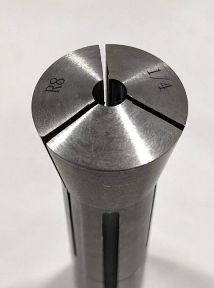 R8 Round Collet  1/4" Bore  7/16-20 Drawbar Thread  Steel  231-4716