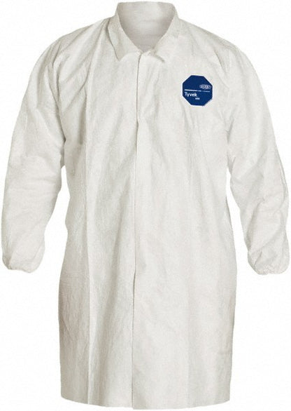 Tyvek 400 Lab Coat Snap Front White 30 Pack Size Medium TY211SWHMD003000