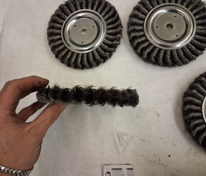 Weiler Knotted Wheel Brush 6" Wheel Dia 5/8" Face Width 0.0160" Wire Dia 08975