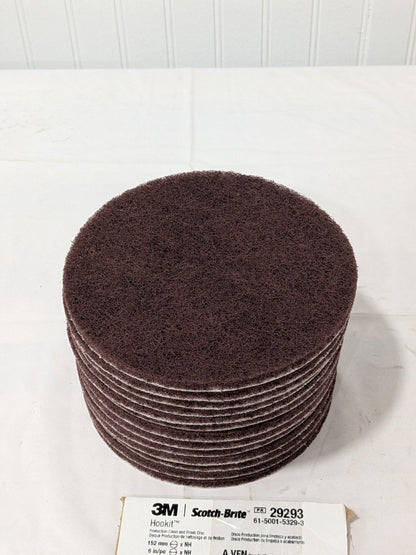 3M Hook & Loop Disc: 6" Dia, Non-Woven, Aluminum Oxide Box of 13 7100138329