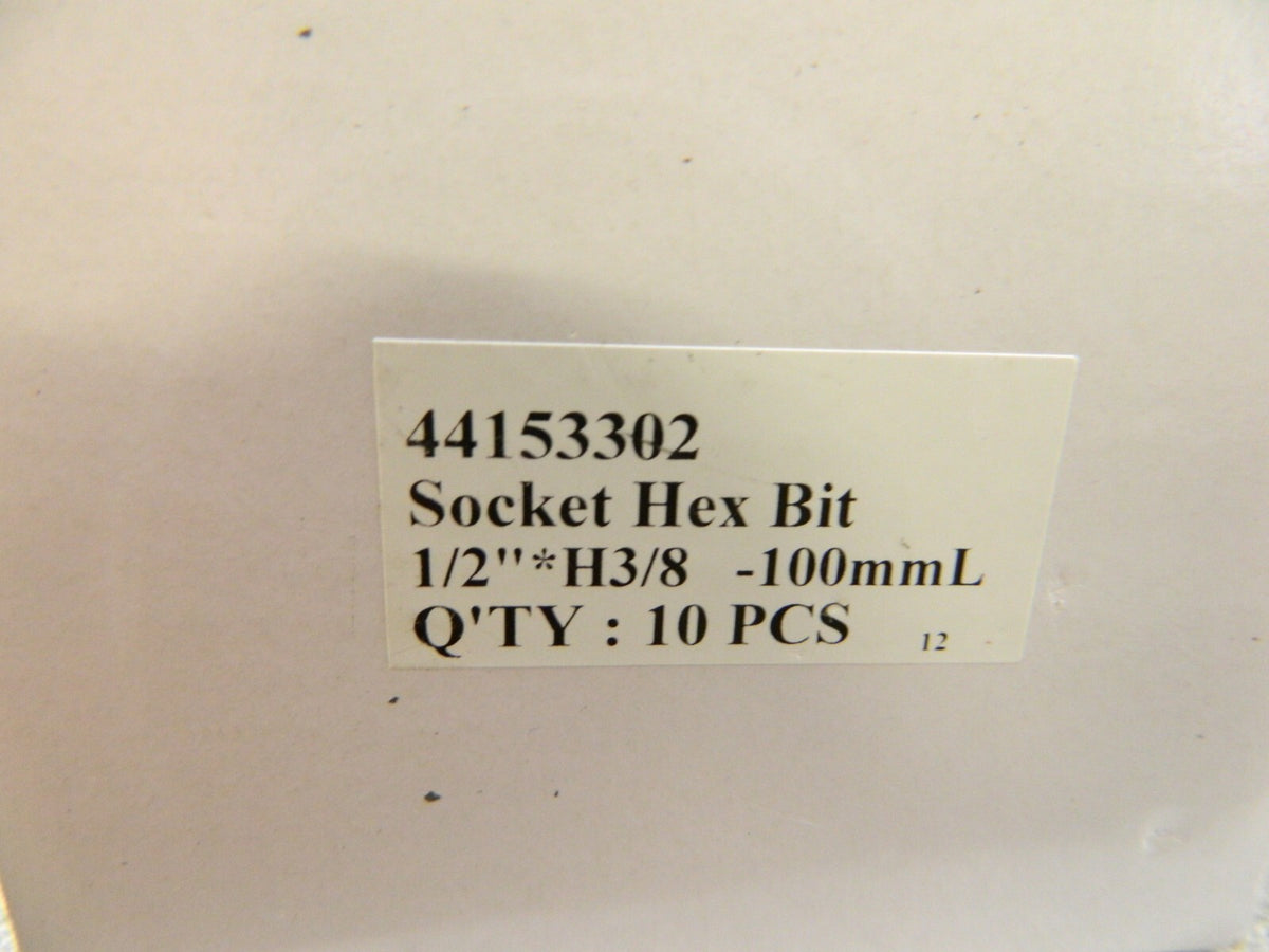 PARAMOUNT Hand Hex Bit Socket: 1/2" Drive, 3/8" Hex Qty 20 PAR-12HBS-38