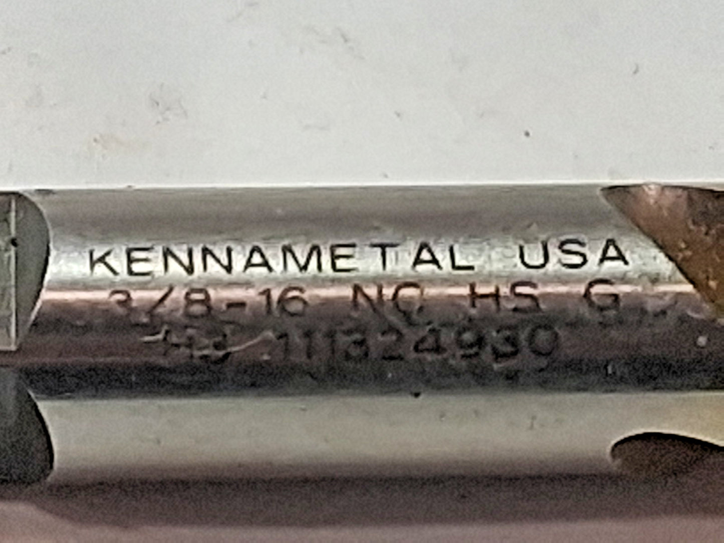 Kennametal Cobalt Spiral Flute Taps 3/8-16 UNC 3FL Bottoming Chamfer 4131019
