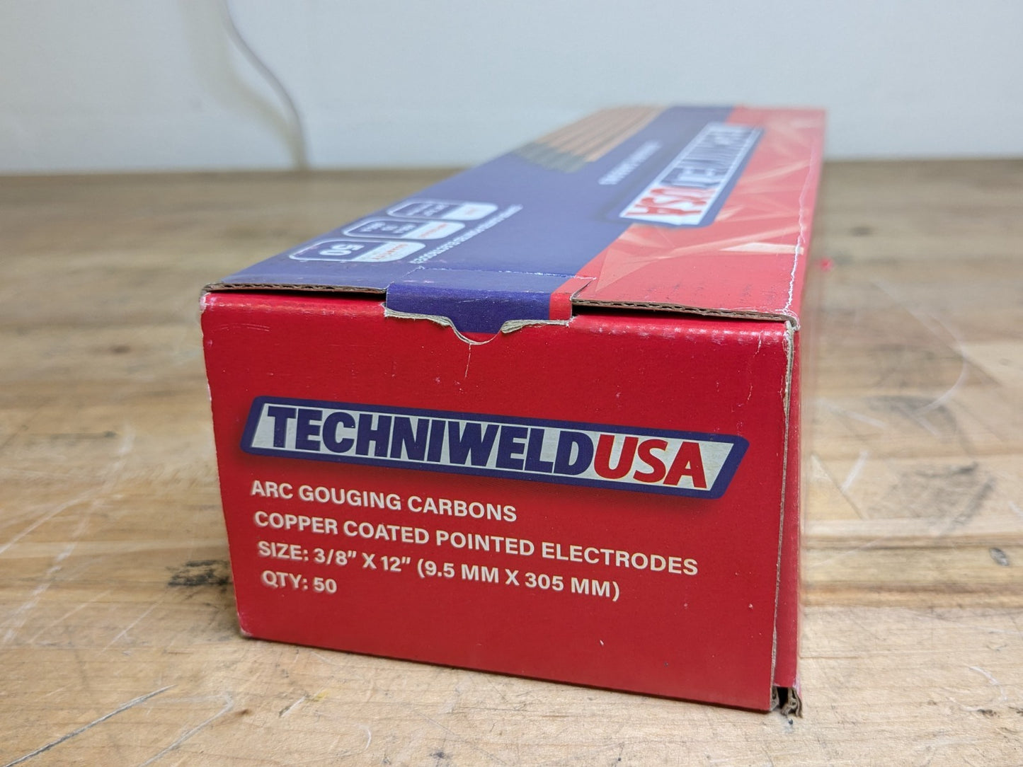 Qty. 50 Techniweld Arc Gouging Carbons 3/8" x 12" Copper Coat Pointed