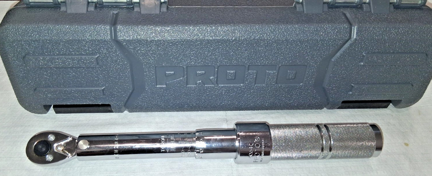 Proto 3/8 in Drive Mil Spec Micrometer Torque Wrench J6064C