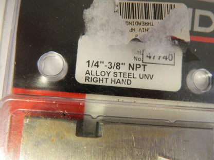 Ridgid 1/4-18 - 3/8-18 NPT Thread 12° Hook Angle RH Alloy Steel Pipe Chaser 4774