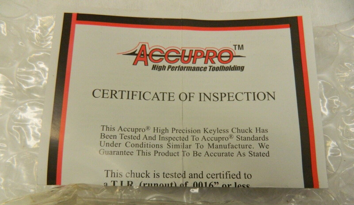 ACCUPRO CAT40, 1/8 to 5/8 Capacity, Integral Shank Drill Chuck NP0164040