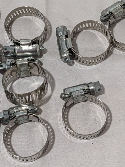 Worm Gear Clamp: SAE 10, 1/2 to 1-1/16" Dia Qty 10 40779506