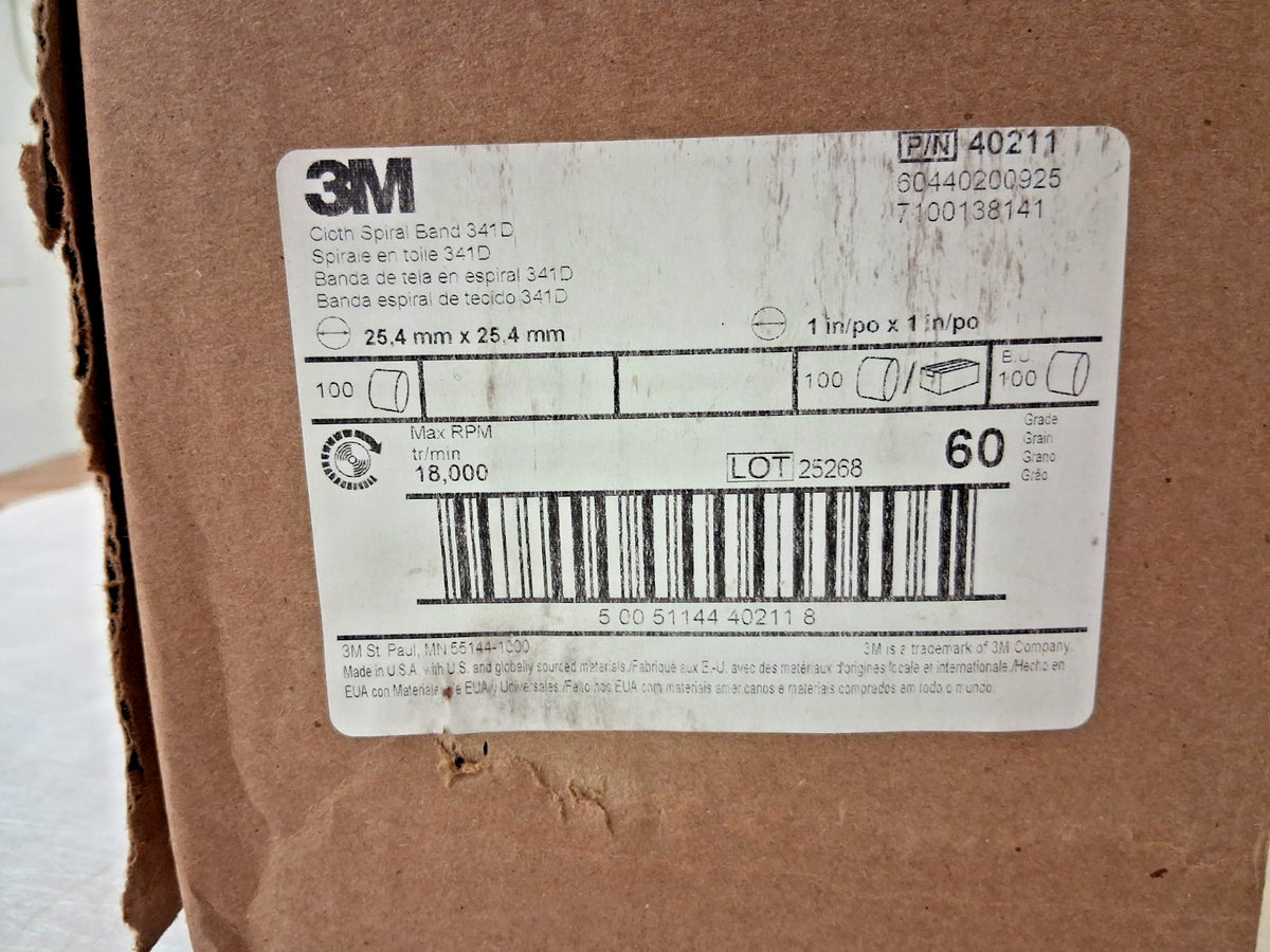 3M Aluminum Oxide Spiral Band 60Grit Medium Grade QTY100 7100138141