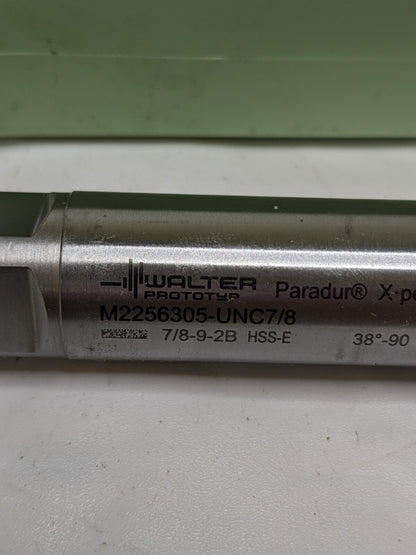 Walter Spiral Flute Tap: 7/8-9 UNC, 4 Flutes, Class 2B, Series M2256305 6149977