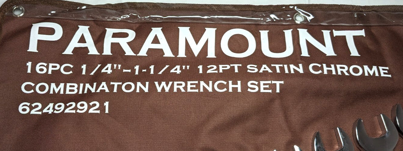 PARAMOUNT 16pc Combination Wrench Set  1/4" - 1-1/4"  12PT  022-16SSET
