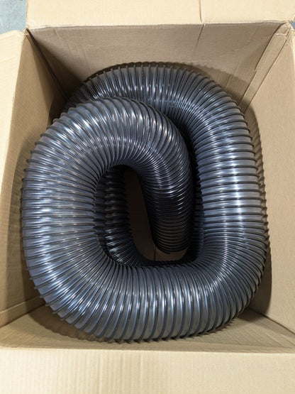 Flexaust 25 Ft. Vacuum Duct Hose Flex Tube-PV Clear / Black 6 In. Diameter