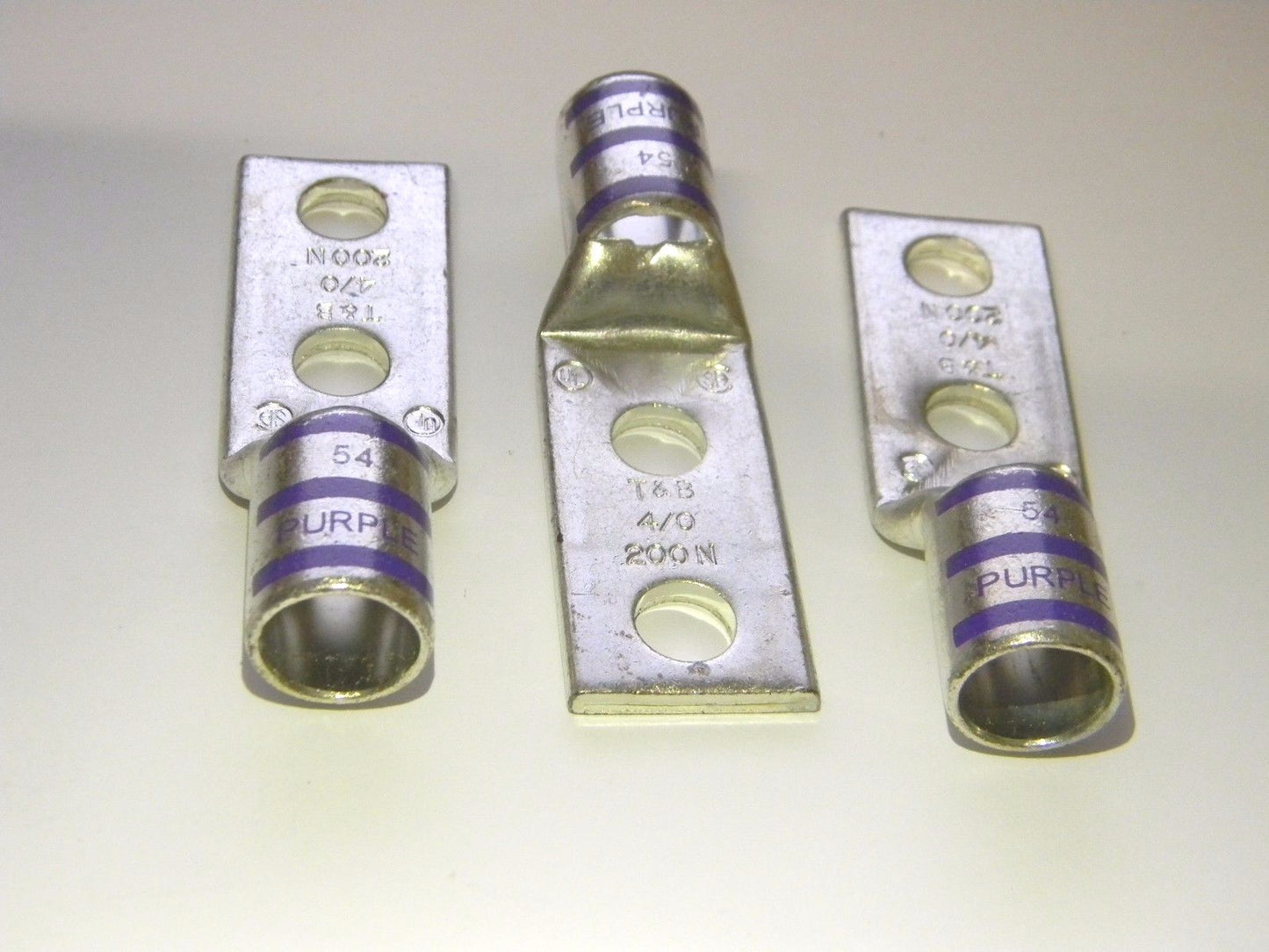 Thomas & Betts 4/0 AWG Noninsulated Crimp Rectangle Ring Terminal QTY 3  54212