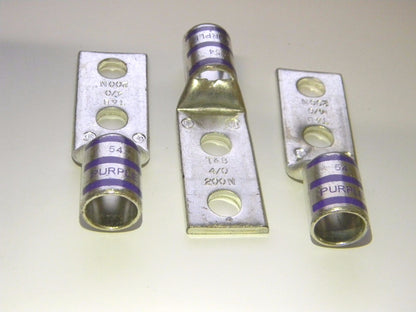 Thomas & Betts 4/0 AWG Noninsulated Crimp Rectangle Ring Terminal QTY 3  54212