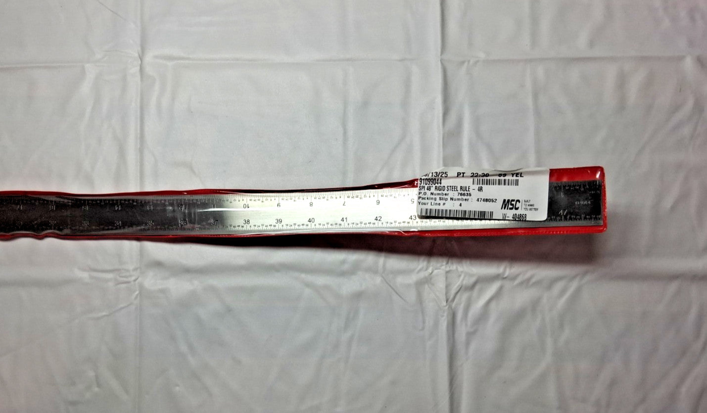 SPI Rigid Steel Ruler 48" Long 1/64, 1/32, 1/16, 1/8" Graduation 91099044