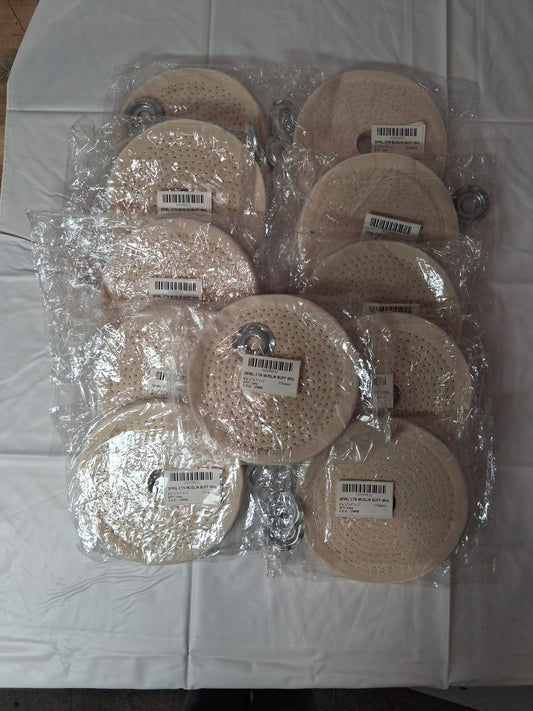 QTY 11 Cotton Muslin Spiral Sewn Buffing Wheel 6" x 1/2" x 1" x 1/4" 66998832