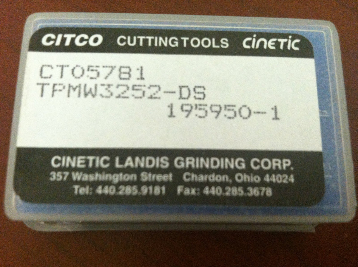 Citco TPMW3252-DS Indexable PCBN Turning Insert QTY 6 CT05781