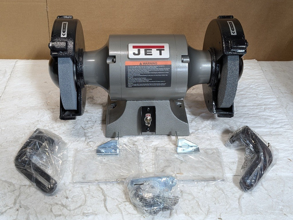 Jet Shop Bench Grinder 8" Wheel Diameter 3450 RPM 1/2 HP 115v 8 Amp JBG-8B