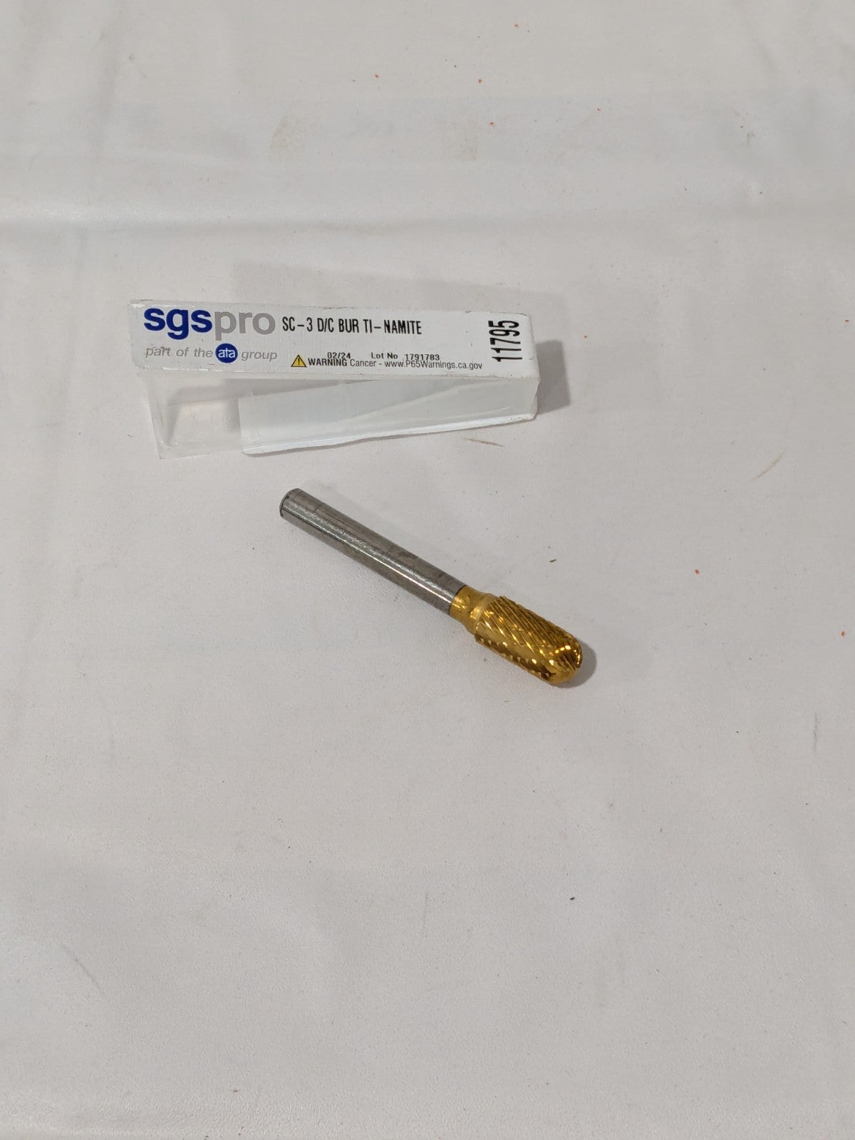 SGS PRO Abrasive Burr: SB-3, 3/8" Cut Dia, 1/4" Shank Dia 11795