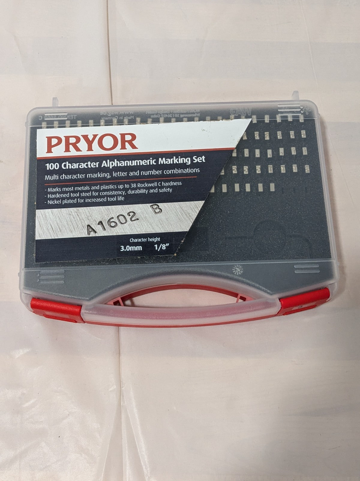 Pryor 112 Piece, 1/8 Inch Character, Steel Type Set TIF030
