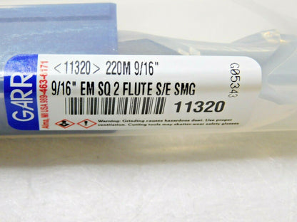 GARR Carbide Square End Mill 9/16" x 9/16" x 1-1/4 x 3-1/2" 2FL 11320
