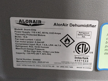 AlorAir Storm Elite Commercial Dehumidifier w/ Pump 125 PPD 120v Damaged Wheel