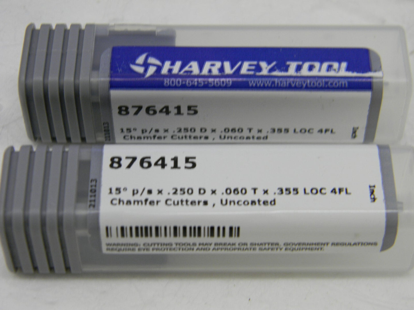 HARVEY TOOL 2-1/2 OAL Solid Carbide Chamfer Mill 4FL QTY 2 876415