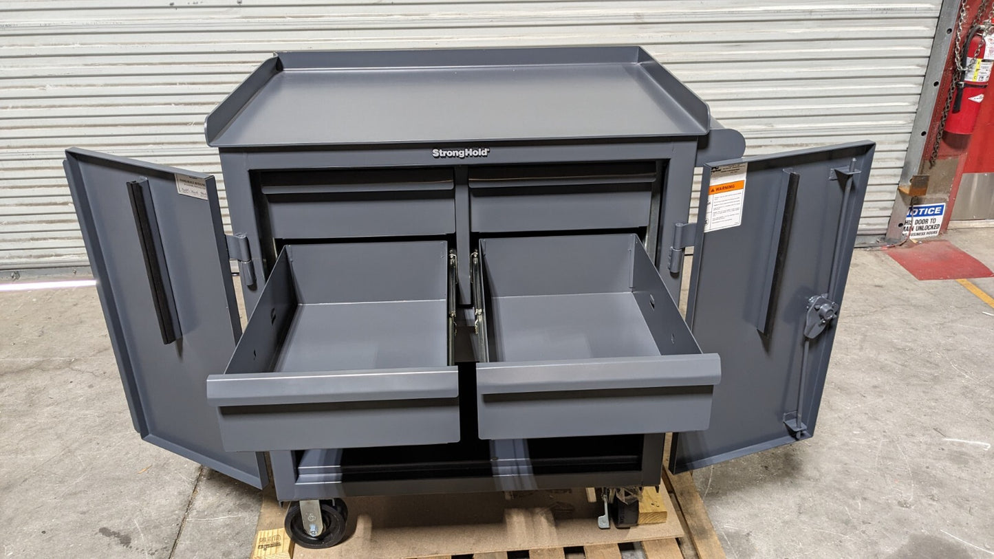 Strong Hold Heavy Duty Tool Storage Cart 5 Drawer 36 x 36 x 24 Steel Gray
